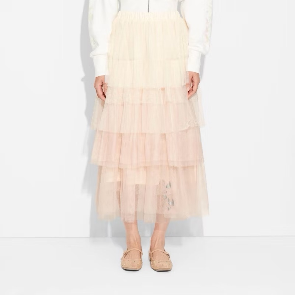 Adult nwt Wicked Tulle Graphic Skirt - Blush